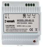 Switching power supply for DIN rail 12VDC, 4A, 45W, VDR45-12