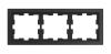 Frame, 3-gang, slate (black), Merten, Schneider Electric, MTN4030-6547
