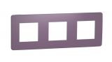 Frame, 3-gang, color purple/cream, New Unica, Schneider Electric, NU280615
