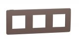 Frame, 3-gang, color chocolate/cream, New Unica, Schneider Electric, NU280617