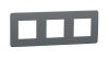 Frame, 3-gang, color dark gray/white, New Unica, Schneider Electric, NU280621
