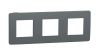 Frame, 3-gang, color dark gray/black, New Unica, Schneider Electric, NU280622
