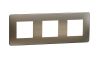 Frame, 3-gang, color bronze/cream, New Unica, Schneider Electric, NU280651M
