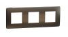 Frame, 3-gang, color dark aluminium/black, New Unica, Schneider Electric, NU280653M
