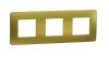 Frame, 3-gang, color gold/white, New Unica, Schneider Electric, NU280659M
