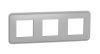 Frame, 3-gang, color aluminium, New Unica, Schneider Electric, NU400630