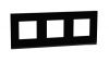 Frame, 3-gang, color black, New Unica, Schneider Electric, NU600682
