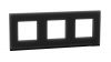 Лицева рамка 3х цвят Черно стъкло Unica Pure SE