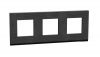 Frame, 3-gang, color black slate, New Unica, Schneider Electric, NU600687
