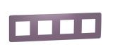Frame, 4-gang, color purple/white, New Unica, Schneider Electric, NU280814