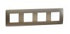 Frame, 4-gang, color bronze/white, New Unica, Schneider Electric, NU280850M
