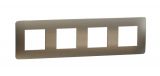 Frame, 4-gang, color bronze/cream, New Unica, Schneider Electric, NU280851M