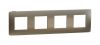 Frame, 4-gang, color bronze/black, New Unica, Schneider Electric, NU280852M
