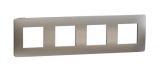 Frame, 4-gang, color light aluminium/black, New Unica, Schneider Electric, NU280856M