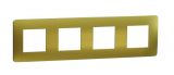 Frame, 4-gang, color gold/white, New Unica, Schneider Electric, NU280859M