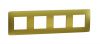 Frame, 4-gang, color gold/black, New Unica, Schneider Electric, NU280862M
