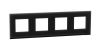 Frame, 4-gang, color black glass, New Unica, Schneider Electric, NU600886
