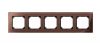 Frame, 5-gang, mahogany, Merten, Schneider Electric, MTN4050-3215
