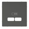 Капак, за USB розетки, Merten, Schneider Electric, цвят антрацит, MTN4367-0414
