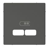 Капак, за USB розетки, Merten, Schneider Electric, цвят антрацит, MTN4367-0414