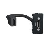 Розетка HDMI, единична, за вграждане, антрацит, New Unica, Schneider, NU343054