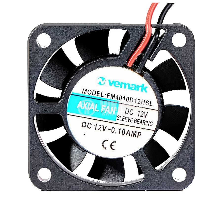 Fan, 12VDC, 40x40x10mm, 1.4W, with sleeve, 12.8m3 / h, 4010D12HS 
 - 1 - Vikiwat Fan, 12VDC, 40x40x10mm, 1.4W, with sleeve, 12.8m3 / h, 4010D12HS 
 - 1