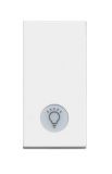 Електрически ключ бутон за стълбище, 10A, 250VAC, цвят бял, за вграждане, LED, RW4043