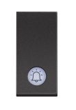 Push-button for bell, 10A, 250VAC, color black, built-in, LED, RG4042V12