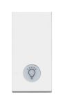 Единичен ключ за осветление (сх. 1), 10A, 250VAC, цвят бял, за вграждане, LED, RW4001LA