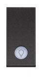 Единичен ключ за осветление (сх. 1), 10A, 250VAC, цвят черен, за вграждане, LED, RG4001LA