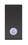 One-way switch for heater, 16A, 250VAC, color black, built-in, LED,  RG4001LP