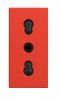 Single power socket, 16A, 250VAC, red, built-in, italian standard, R4180R
