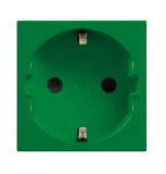 Електрически контакт, 16A, 250VAC, единичен, зелен, за вграждане, шуко, R4141V