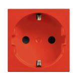 Single power socket, 16A, 250VAC, red, built-in, shuko, R4141A