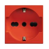Електрически контакт, 16A, 250VAC, единичен, червен, за вграждане, шуко/италиански, R4140A16R