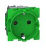 Електрически контакт, 16A, 250VAC, единичен, зелен, за вграждане, шуко, KV4141
