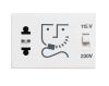 Single power socket, 13A, 230VAC, white, built-in, for shaver, RW4177
