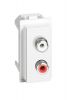 Socket for audio, double, RCA, for built-in, white, Living Now, Bticino, KW4269R

