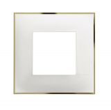 Frame, Bticino, Classia, 2  modules, color white gold, R4802WD