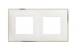 Frame, 2-gang Bticino, Classia, 4  modules, color white gold, R4802M2WD