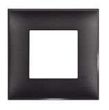 Frame, Bticino, Classia, 2  modules, color black satin, R4802BG