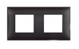 Frame, 2-gang Bticino, Classia, 4  modules, color black satin, R4802M2BG