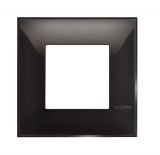 Frame, Bticino, Classia, 2  modules, color black gloss, R4802BC