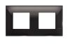 Frame, 2-gang Bticino, Classia, 4 modules, color black gloss, R4802M2BC
