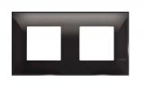 Frame, 2-gang Bticino, Classia, 4  modules, color black gloss, R4802M2BC