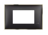 Frame, Bticino, Classia, 3 modules, color black gold, R4803BD