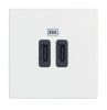 Розетка USB-C двойна 3A 15W за вграждане цвят бял Bticino Classia RW4286C2