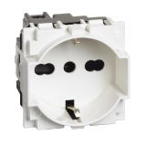 Електрически контакт, 16A, 250VAC, единичен, бял, за вграждане, шуко/италиански, KW4140A16