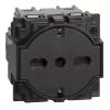 Single power socket 16A 250VAC black built-in shuko italian KG4140A16F