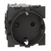 Single power socket 16A 250VAC black built-in shuko KG4141